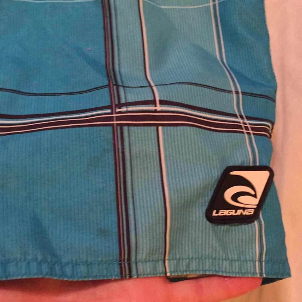 Laguna Boys Plaid Swim Trunks Size M (10-12)